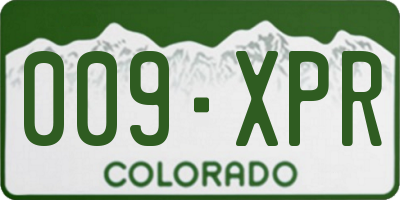 CO license plate 009XPR