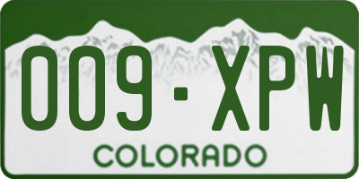 CO license plate 009XPW