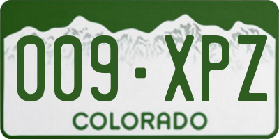CO license plate 009XPZ