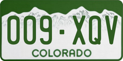 CO license plate 009XQV