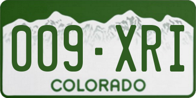 CO license plate 009XRI