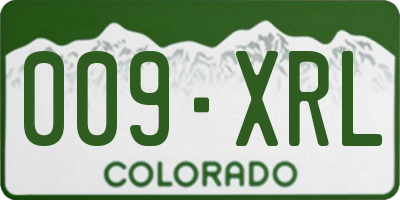 CO license plate 009XRL