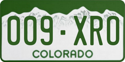CO license plate 009XRO