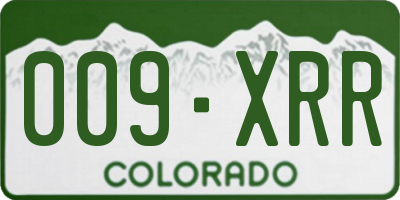 CO license plate 009XRR