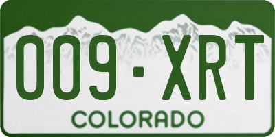 CO license plate 009XRT
