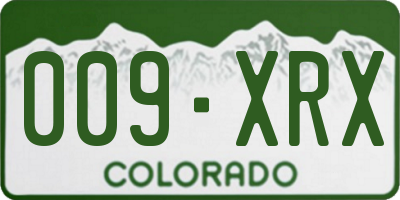 CO license plate 009XRX