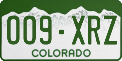 CO license plate 009XRZ