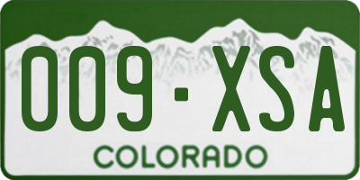 CO license plate 009XSA