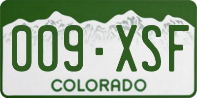 CO license plate 009XSF