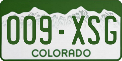 CO license plate 009XSG