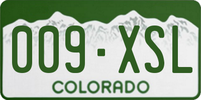 CO license plate 009XSL