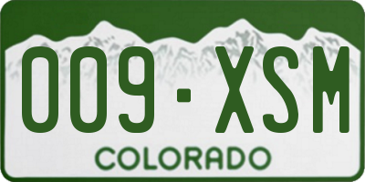 CO license plate 009XSM