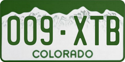 CO license plate 009XTB