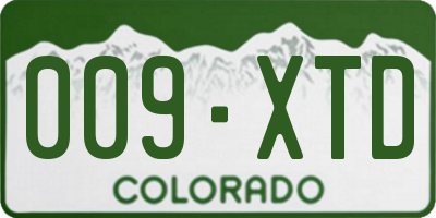 CO license plate 009XTD