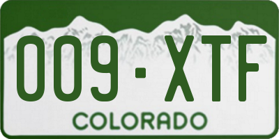 CO license plate 009XTF