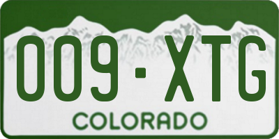 CO license plate 009XTG
