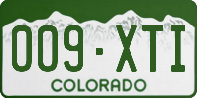 CO license plate 009XTI