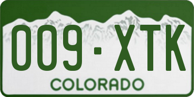 CO license plate 009XTK