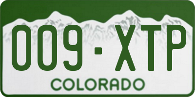 CO license plate 009XTP