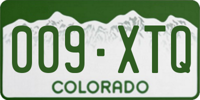 CO license plate 009XTQ