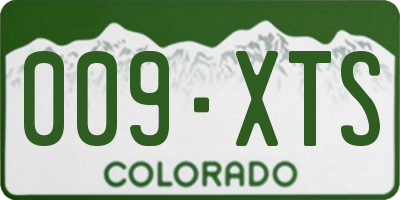 CO license plate 009XTS