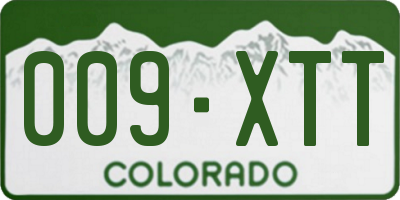 CO license plate 009XTT