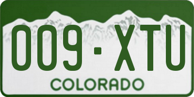 CO license plate 009XTU