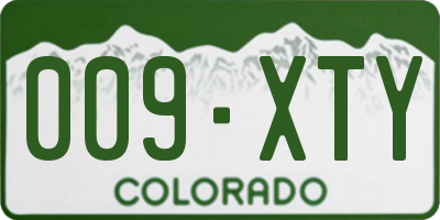 CO license plate 009XTY