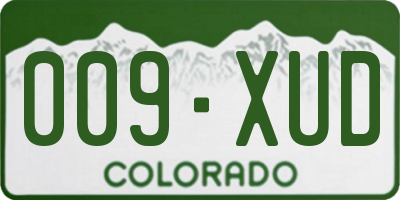 CO license plate 009XUD