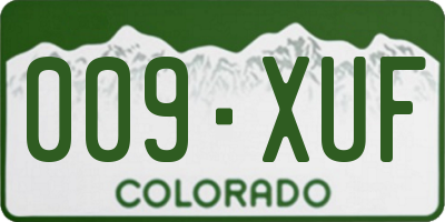 CO license plate 009XUF