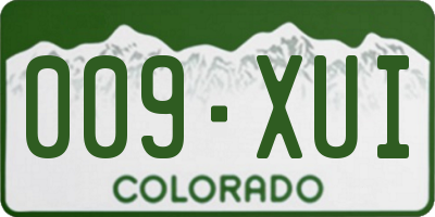 CO license plate 009XUI