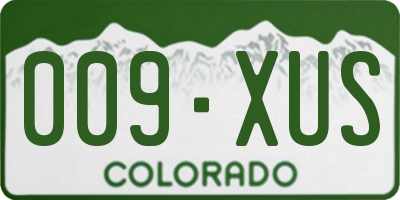 CO license plate 009XUS