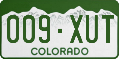 CO license plate 009XUT