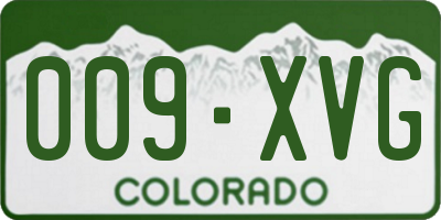 CO license plate 009XVG