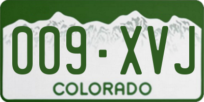 CO license plate 009XVJ