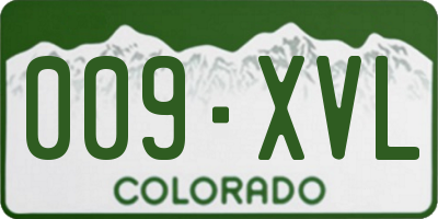 CO license plate 009XVL