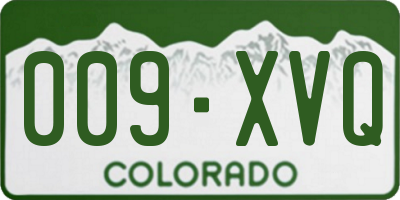 CO license plate 009XVQ