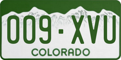 CO license plate 009XVU