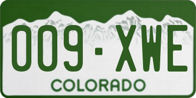 CO license plate 009XWE