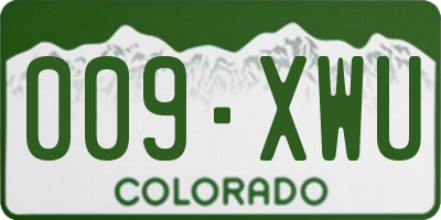 CO license plate 009XWU
