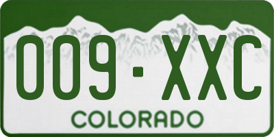 CO license plate 009XXC