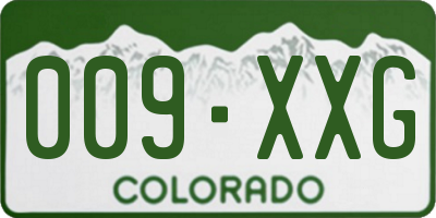 CO license plate 009XXG