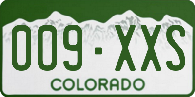 CO license plate 009XXS