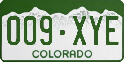 CO license plate 009XYE