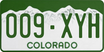 CO license plate 009XYH