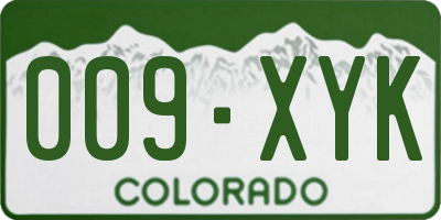 CO license plate 009XYK