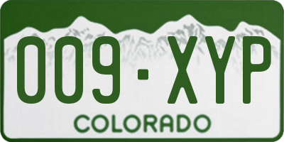 CO license plate 009XYP