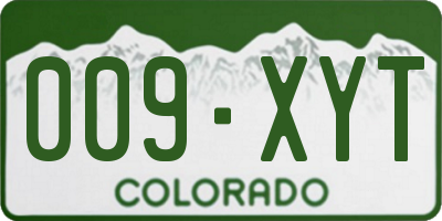 CO license plate 009XYT