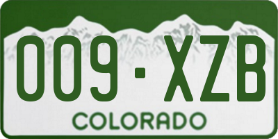 CO license plate 009XZB