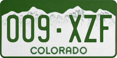 CO license plate 009XZF
